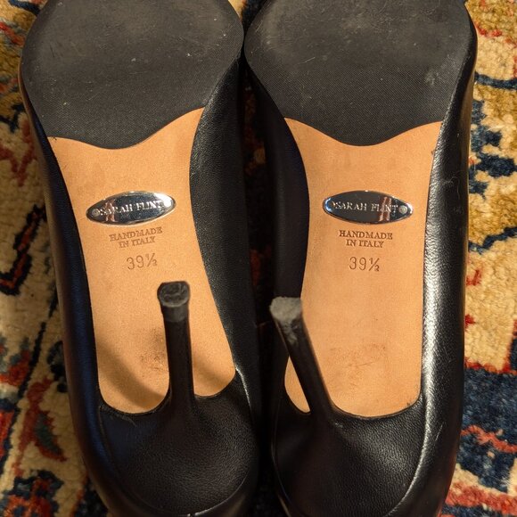 Sarah Flint Black Leather Perfect Pump 85, sz 39.5 EU / 8.5-9 US - Picture 7 of 8